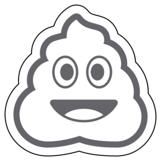 Pile Of Poo Emoji Sticker (Grey)